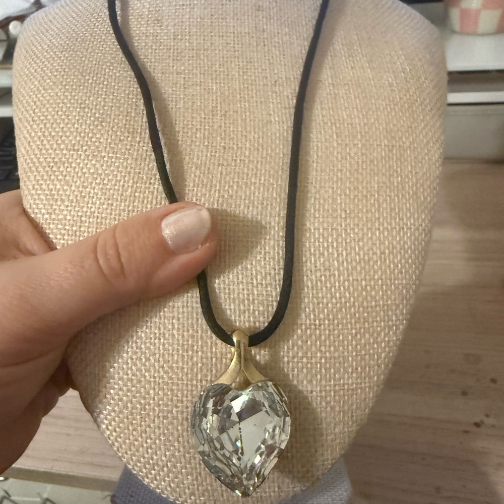 Gold and Black Heart‎ Pendant Necklace